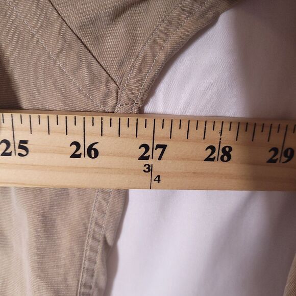 Coach Dress Shirt Mens Large Tan 80s Two Ply Cotton - Picture 8 of 12